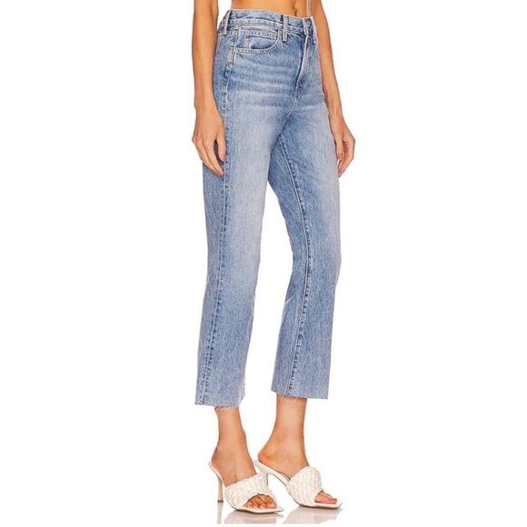 NWT VERONICA BEARD Carly Kick Flare Rigid High Rise Crop Jeans in Pebble Stone - Picture 3 of 16